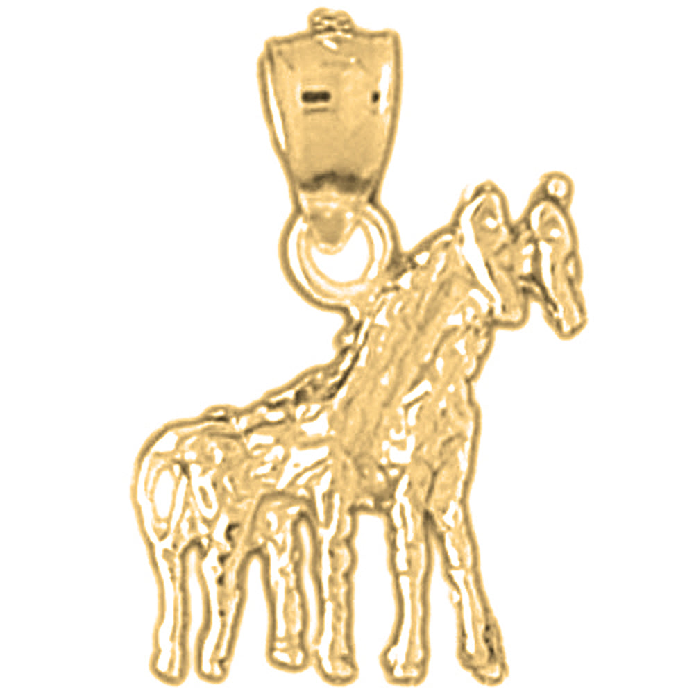 Yellow Gold-plated Silver Giraffe Pendant