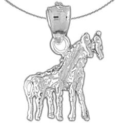 Colgante de jirafa de plata de ley (bañado en rodio o oro amarillo)