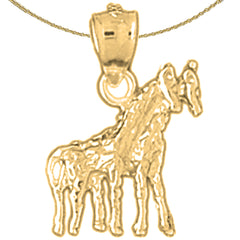 Colgante de jirafa de plata de ley (bañado en rodio o oro amarillo)