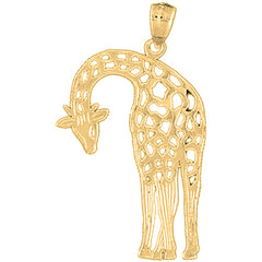 Yellow Gold-plated Silver Giraffe Pendant