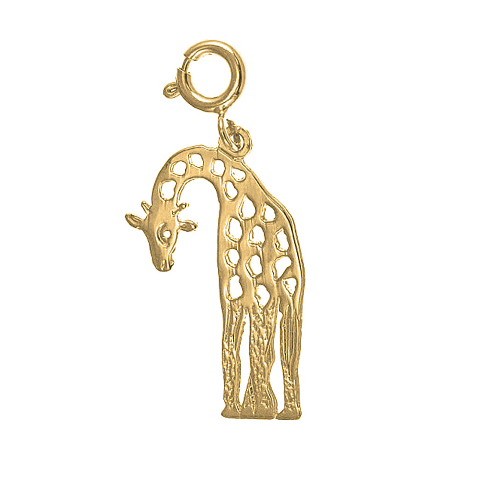 Yellow Gold-plated Silver Giraffe Pendant