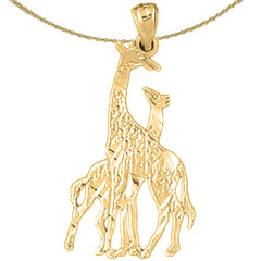 Colgante de jirafa de plata de ley (bañado en rodio o oro amarillo)