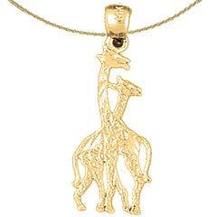 Colgante de jirafa de plata de ley (bañado en rodio o oro amarillo)