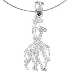 Colgante de jirafa de plata de ley (bañado en rodio o oro amarillo)