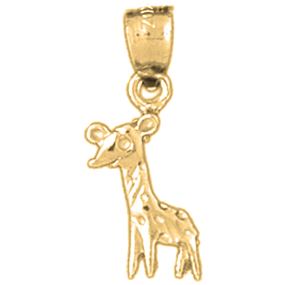 Yellow Gold-plated Silver Giraffe Pendant