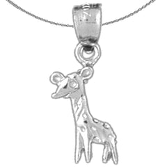 Colgante de jirafa de plata de ley (bañado en rodio o oro amarillo)