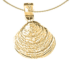 Muschelanhänger aus Sterlingsilber (rhodiniert oder gelbvergoldet)