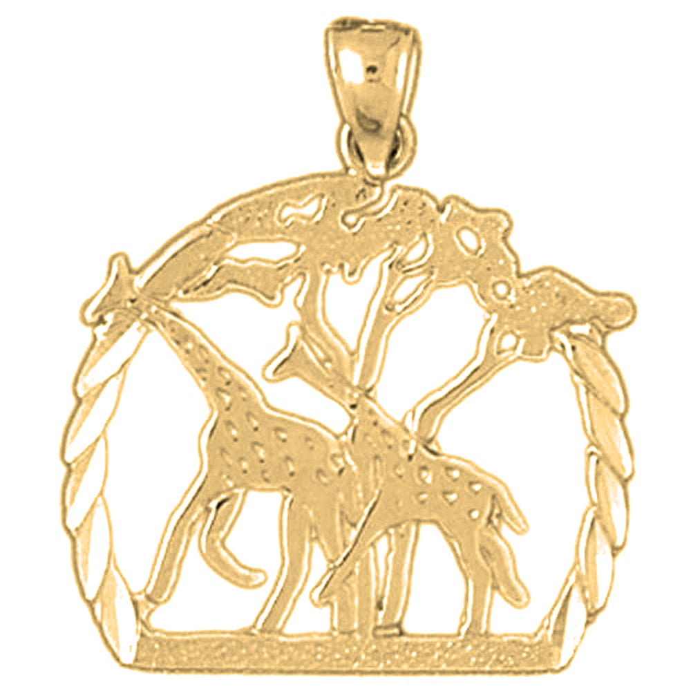 Yellow Gold-plated Silver Giraffe Pendant