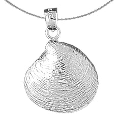 Sterling Silver Shell Pendant (Rhodium or Yellow Gold-plated)