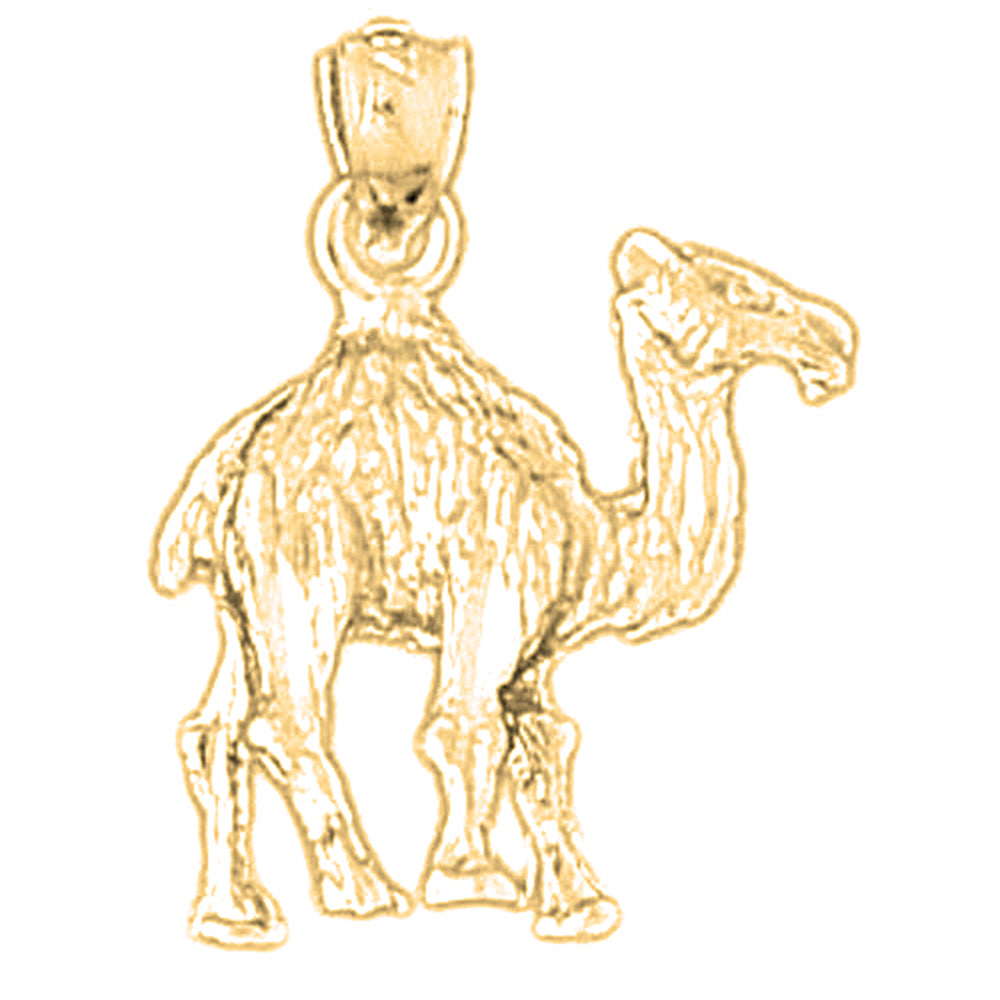 Yellow Gold-plated Silver 3D Camel Pendant