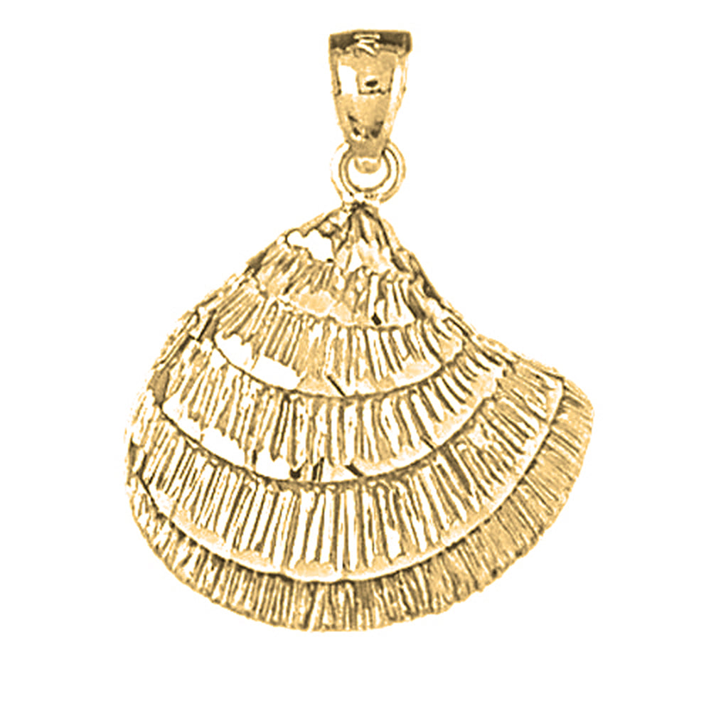Yellow Gold-plated Silver Shell Pendant