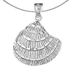 Sterling Silver Shell Pendant (Rhodium or Yellow Gold-plated)