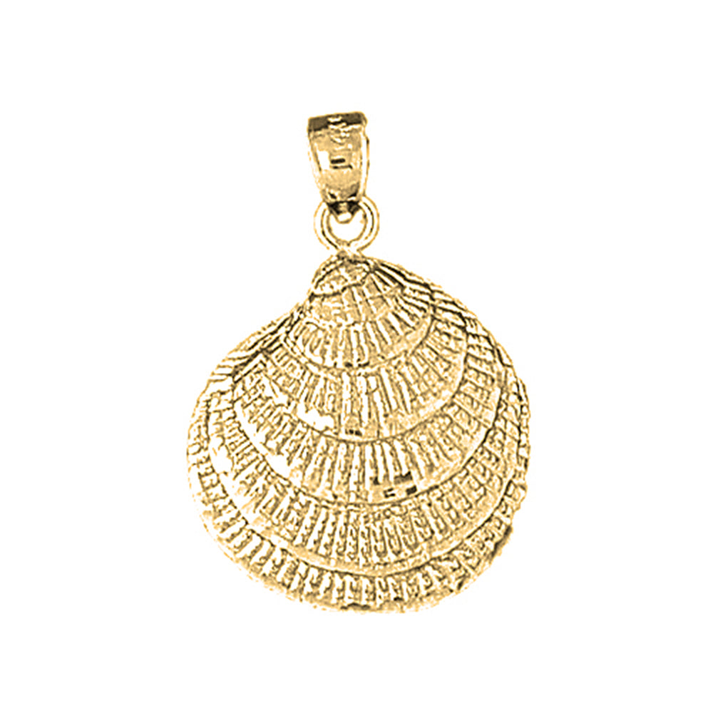 Yellow Gold-plated Silver Shell Pendant