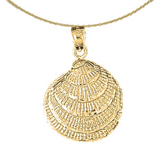 Sterling Silver Shell Pendant (Rhodium or Yellow Gold-plated)