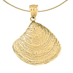 Sterling Silver Shell Pendant (Rhodium or Yellow Gold-plated)