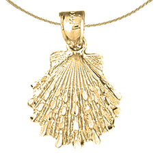 Sterling Silver Shell Pendant (Rhodium or Yellow Gold-plated)