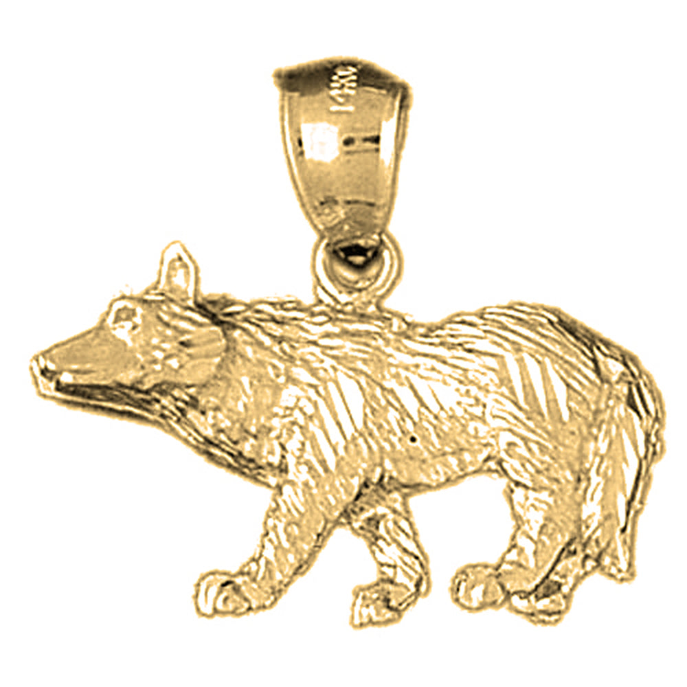 Yellow Gold-plated Silver Coyote Pendant