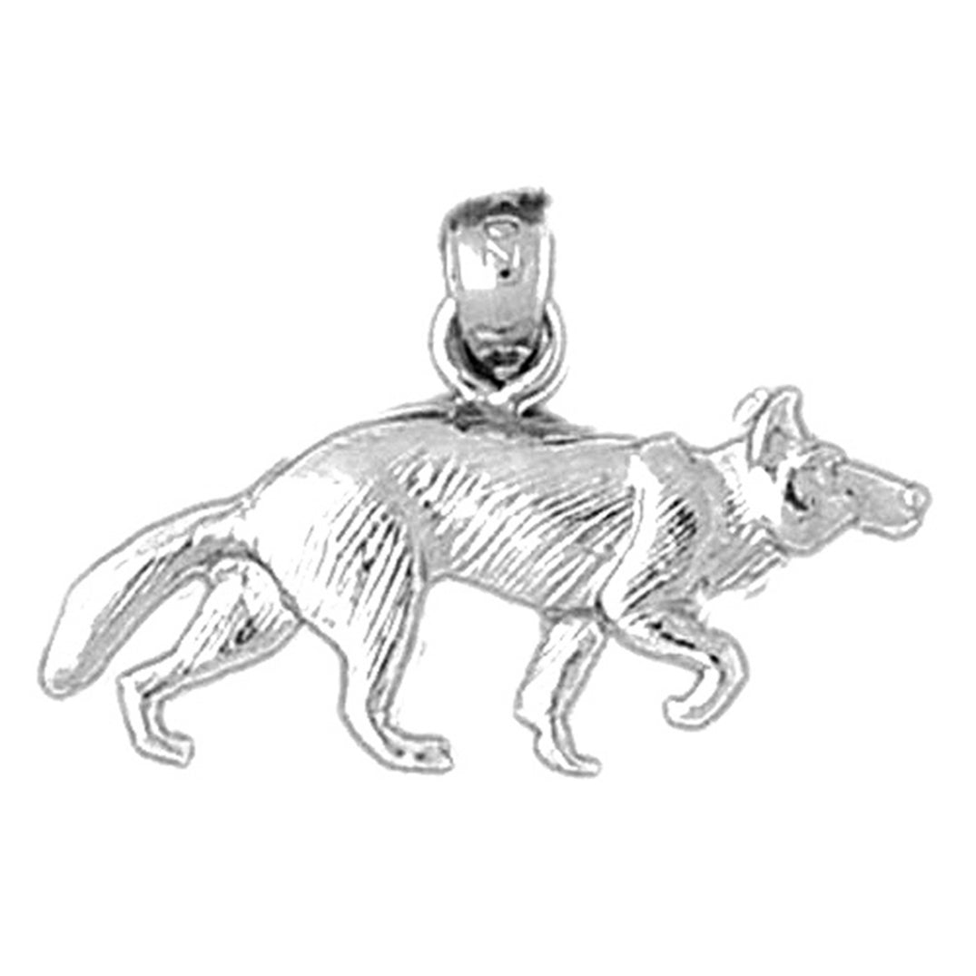 Sterling Silver Wolf Pendant