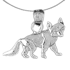 Sterling Silver Fox Pendant (Rhodium or Yellow Gold-plated)