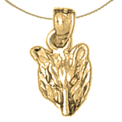 Sterling Silver Wolf Pendant (Rhodium or Yellow Gold-plated)