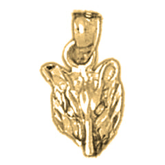 Yellow Gold-plated Silver Wolf Pendant