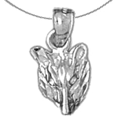 Sterling Silver Wolf Pendant (Rhodium or Yellow Gold-plated)