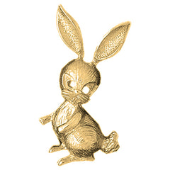 Yellow Gold-plated Silver Rabbit Pendant
