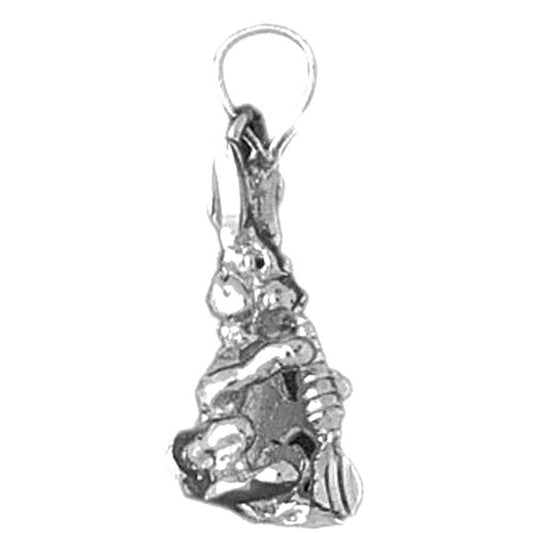 Sterling Silver 3D Rabbit Pendant