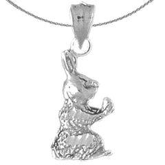 Sterling Silver Rabbit Pendant (Rhodium or Yellow Gold-plated)