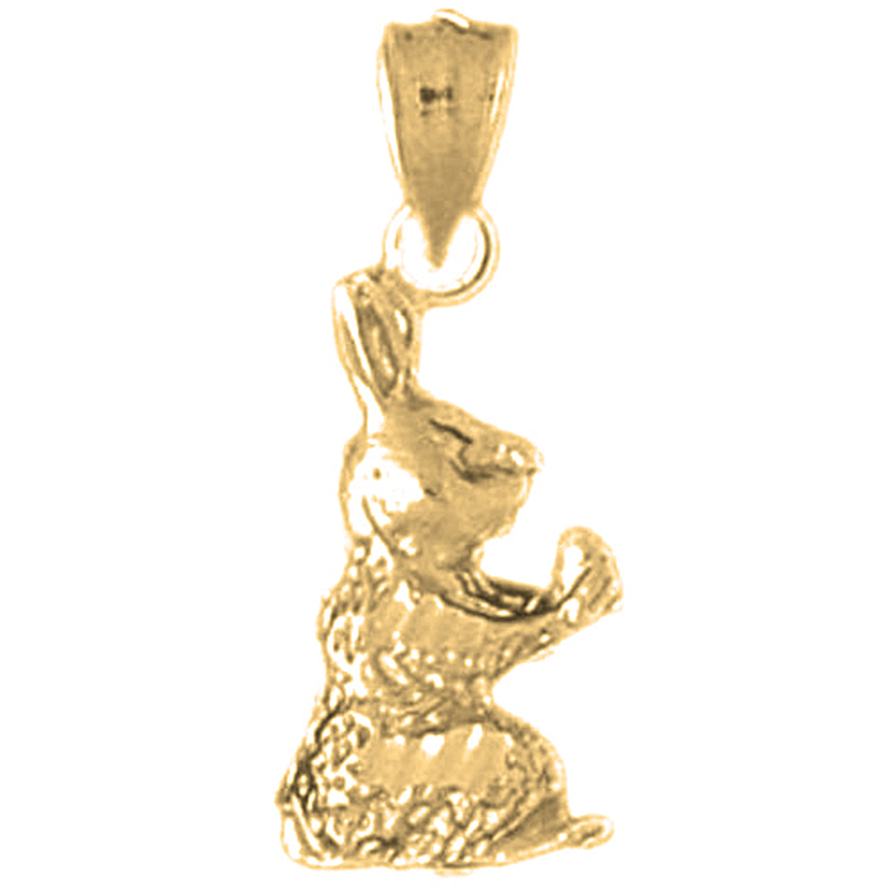 Yellow Gold-plated Silver Rabbit Pendant