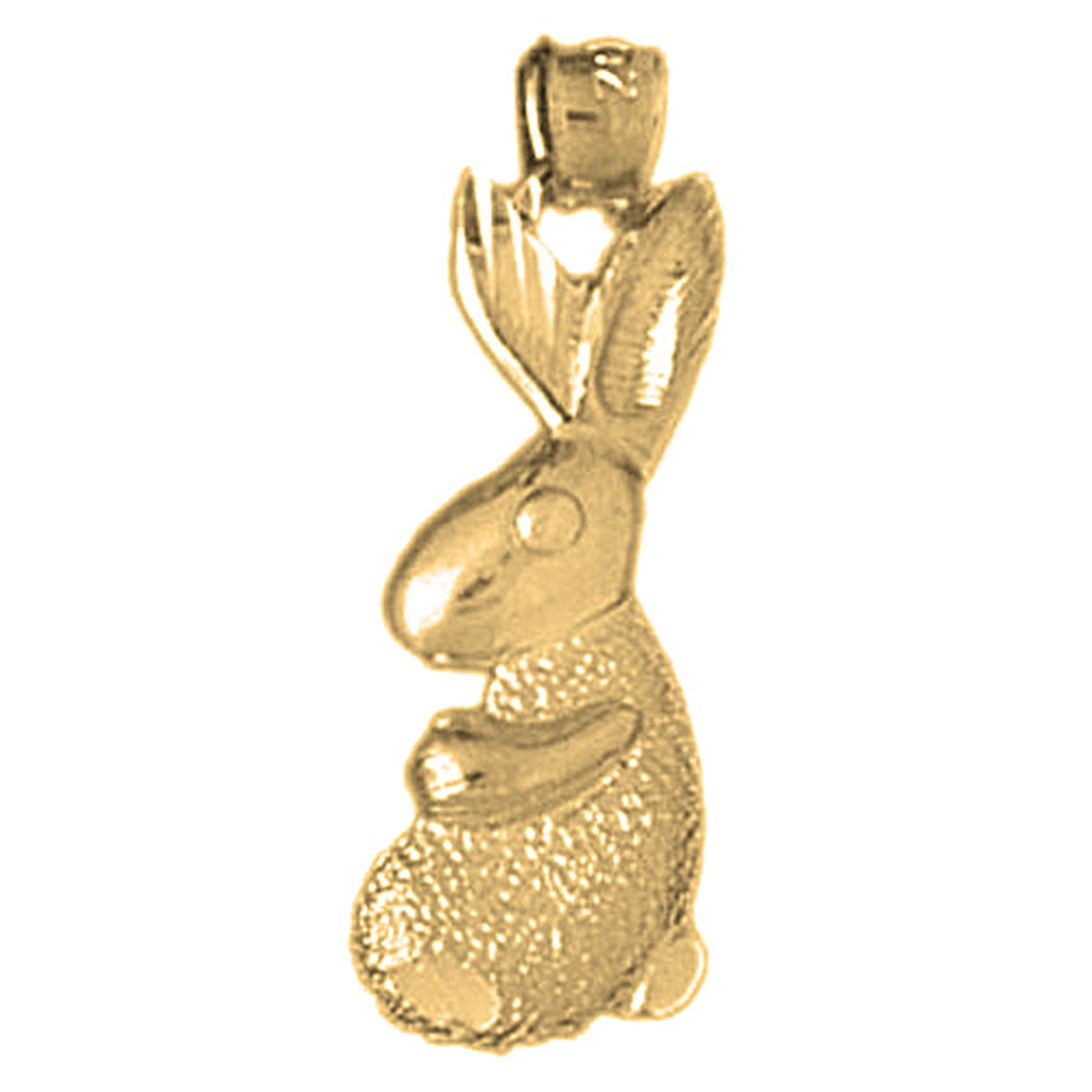 Yellow Gold-plated Silver Rabbit Pendant