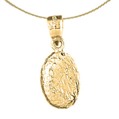 Sterling Silver Shell Pendant (Rhodium or Yellow Gold-plated)