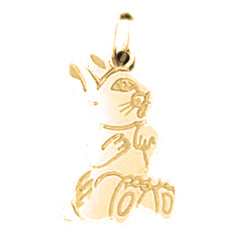Yellow Gold-plated Silver Rabbit Pendant