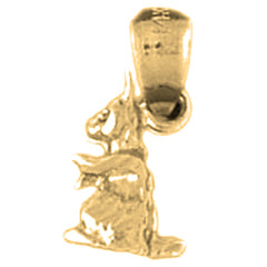 Yellow Gold-plated Silver 3D Rabbit Pendant