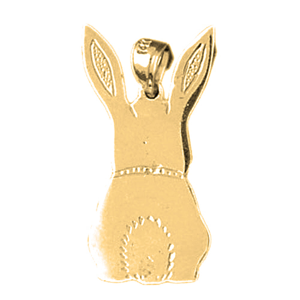 Yellow Gold-plated Silver Rabbit Pendant