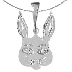 Sterling Silver Rabbit Pendant (Rhodium or Yellow Gold-plated)