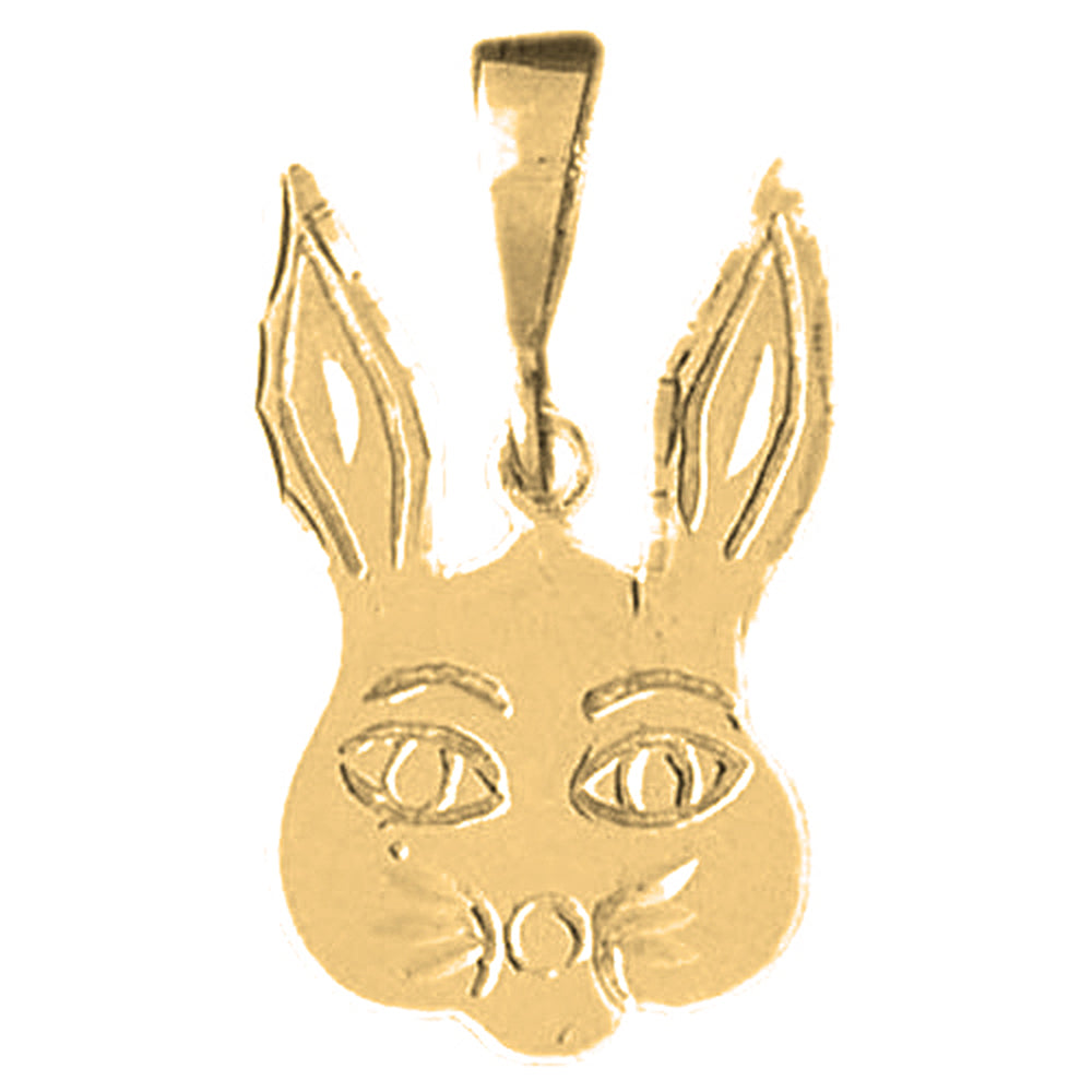 Yellow Gold-plated Silver Rabbit Pendant