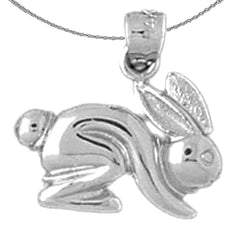 Sterling Silver Rabbit Pendant (Rhodium or Yellow Gold-plated)