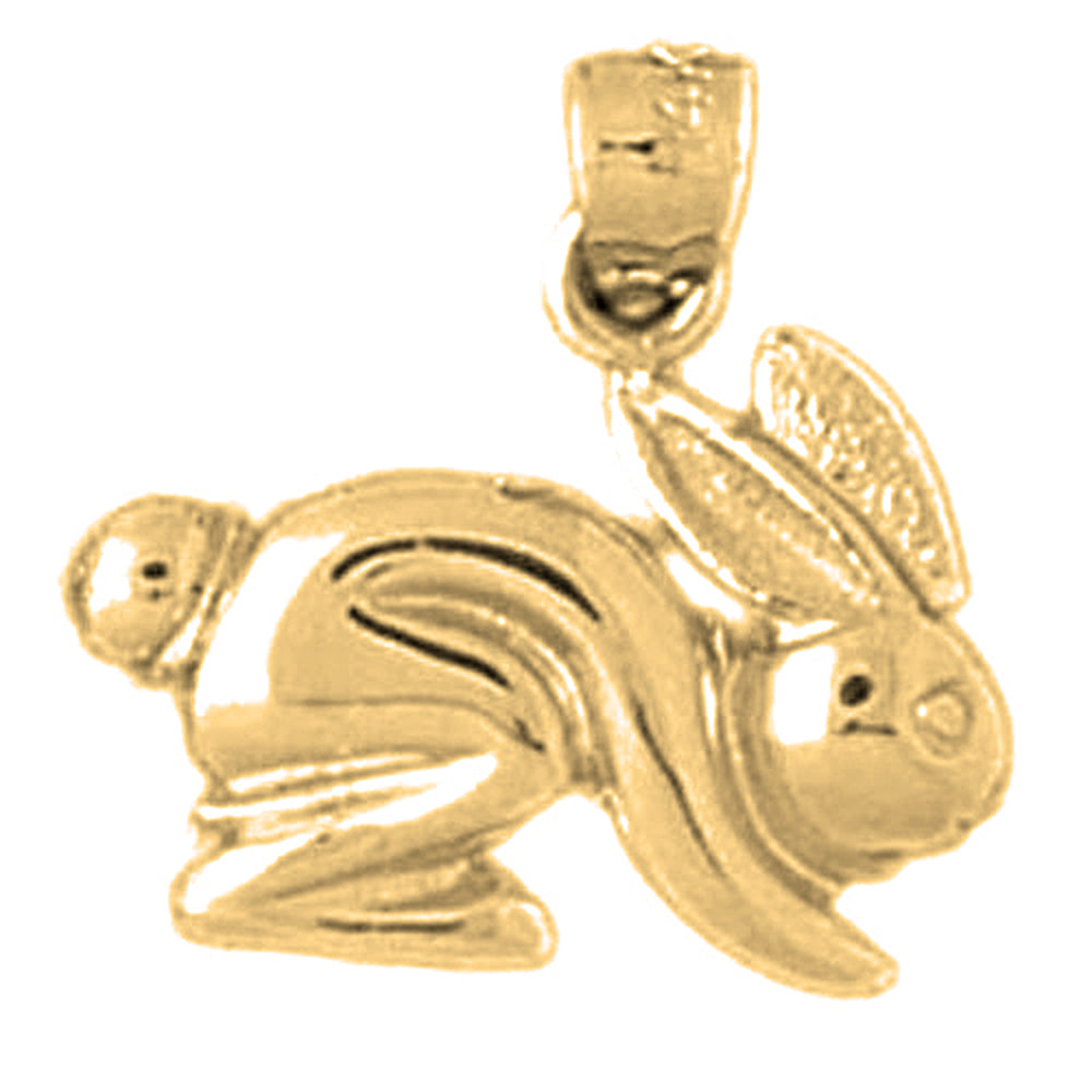 Yellow Gold-plated Silver Rabbit Pendant