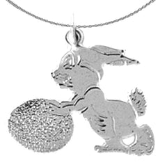 Sterling Silver Rabbit Pendant (Rhodium or Yellow Gold-plated)