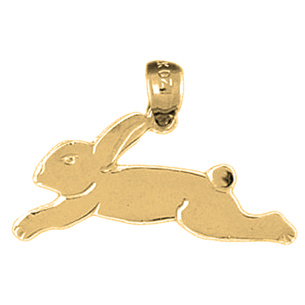 Yellow Gold-plated Silver Rabbit Pendant