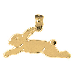 Yellow Gold-plated Silver Rabbit Pendant
