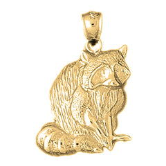 Yellow Gold-plated Silver Racoon Pendant