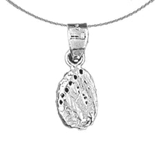 Muschelanhänger aus Sterlingsilber (rhodiniert oder gelbvergoldet)