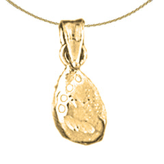Sterling Silver Shell Pendant (Rhodium or Yellow Gold-plated)