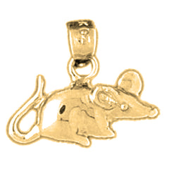 Yellow Gold-plated Silver Mouse Pendant