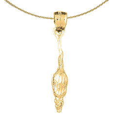 Sterling Silver Rat Pendant (Rhodium or Yellow Gold-plated)