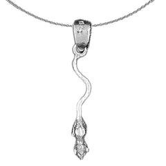 Sterling Silver Rat Pendant (Rhodium or Yellow Gold-plated)