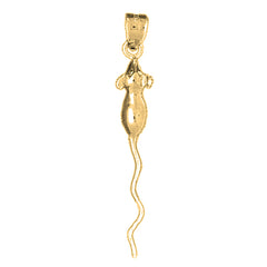 Yellow Gold-plated Silver Rat Pendant
