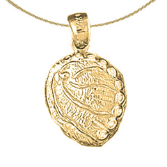 Sterling Silver Shell Pendant (Rhodium or Yellow Gold-plated)